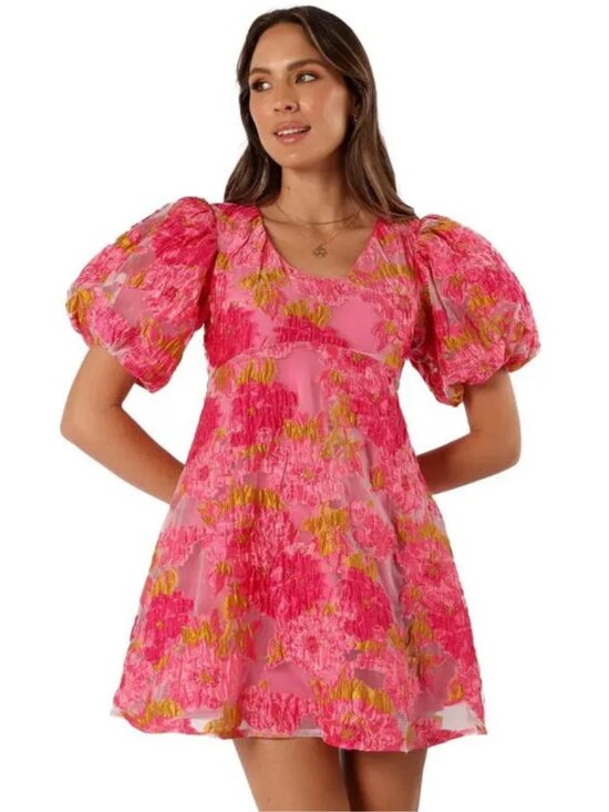 Petal & Pup Dresses & Skirts - Petal + Pup Jordin Floral Puff Sleeve Mini Dress